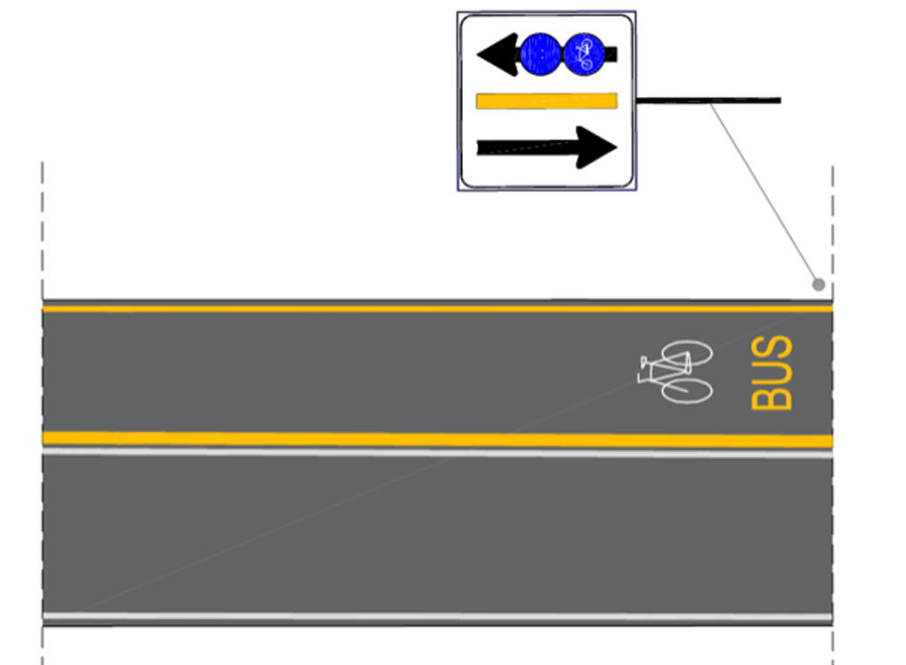 Uso ciclabile di corsie preferenziali del TPL