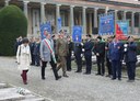 Un momento dell'omaggio ai Caduti con la prefetta Alessandra Camporota, il sindaco Gian Carlo Muzzarelli e il generale Davide Scalabrin