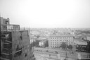Panoramica sul quartiere San Faustino dall'altro del Direzionale 70 in costruzione, 1972