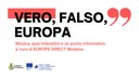 Il logo della mostra "Vero, Falso, Europa"