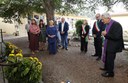 Un momento dell'omaggio a Luciano Pavarotti al cimitero di Montale